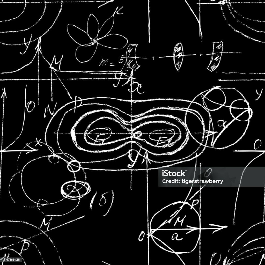 Seamless Endless Pattern Background With Handwritten Mathematical ...