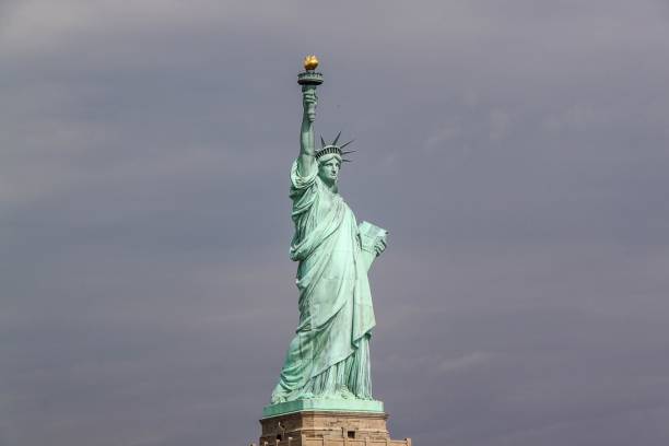istock Nice view on isolated Statue of Liberty New York. Beautiful backgrounds. 1147169203