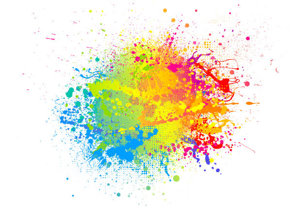 ilustrações de stock, clip art, desenhos animados e ícones de rainbow paint splash - spray cor