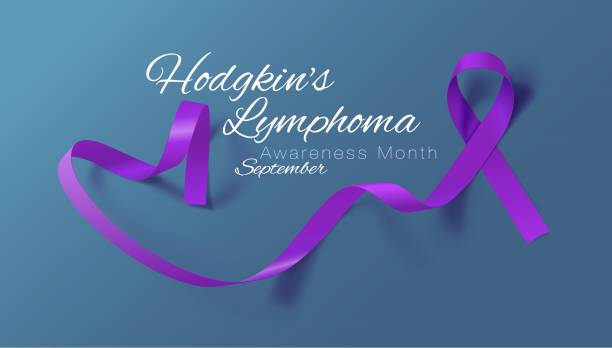 istock Hodgkin's Lymphoma Awareness Calligraphy Poster Design. Realistic Violet Ribbon. September is Cancer Awareness Month. Vector 1147172191