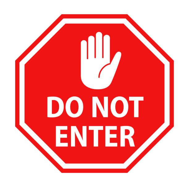 ilustrações, clipart, desenhos animados e ícones de não incorpore o sinal com ícone do símbolo da mão - road sign symbol stop stop gesture