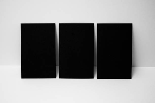 perspective view of 3 business card on white space