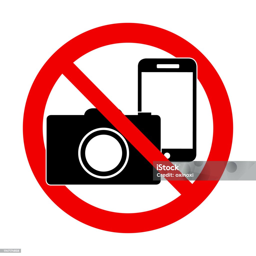 No photo and no phone sign - forbidden sign A Photo and phone forbidden warning sign vector illustration Forbidden stock vector