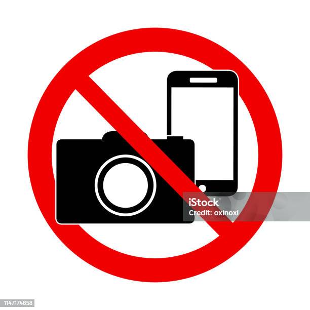 No Photo And No Phone Sign Forbidden Sign Stock Illustration - Download Image Now - Forbidden, Photograph, Exclusion