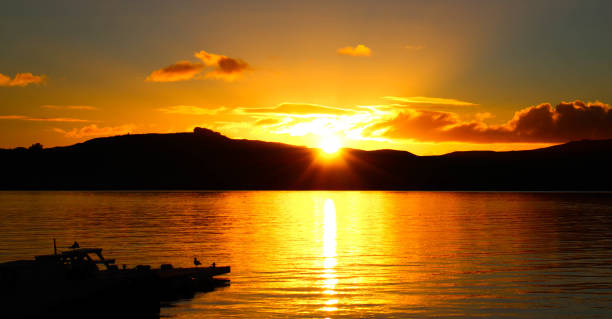 istock sunset over lake taupo 1147176313