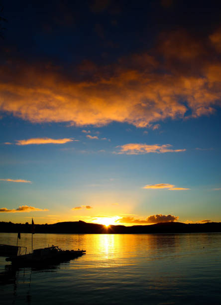 istock sunset over lake taupo 1147176318
