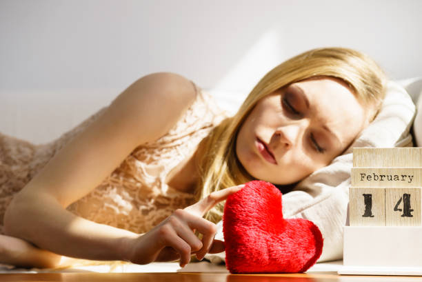 istock Sad woman on Valentines day 1147178174