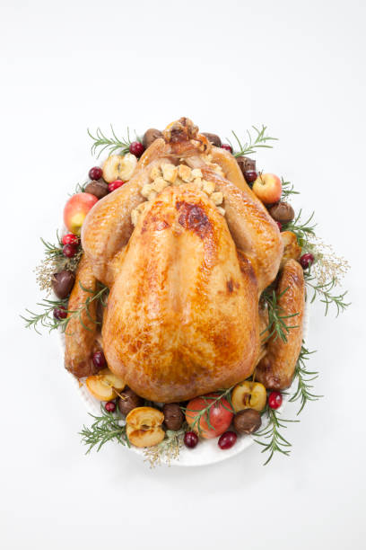 istock Roasted Turkey with Grab Apples over white 1147189885