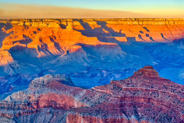 Grand Canyon National Park in Arizona View from Mather Point on the south rim of the Grand Canyon in Arizona barron gorge national park stock pictures, royalty-free photos & images