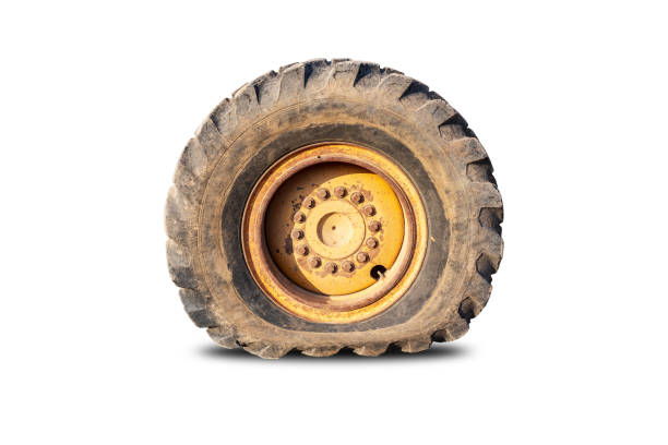 istock Old flat tire tires that separated from the clipingpart white background 1147199946