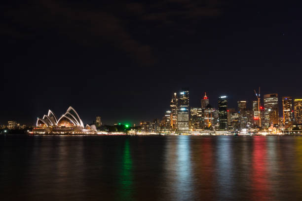 istock Sydney cityscape skyline at night, Sydney Harbour view 1147203953