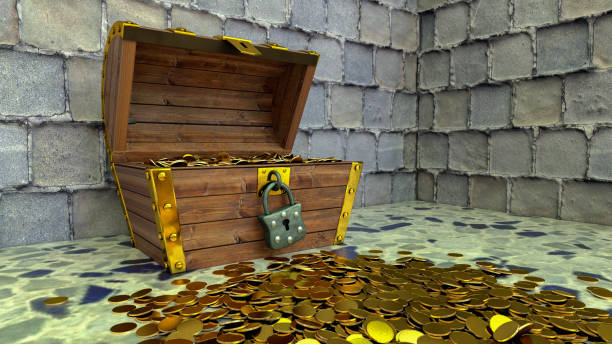 istock a mysterious treasure chest in a treasure chamber 1147216089