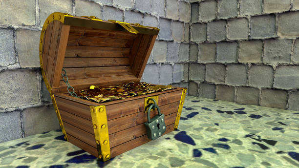 istock a mysterious treasure chest in a treasure chamber 1147216097