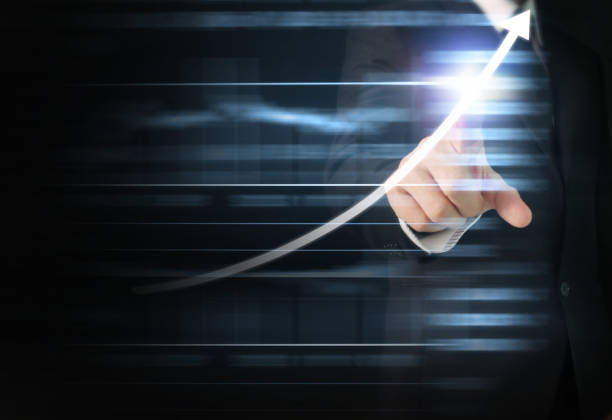 istock hand with stock financial chart symbols coming from hand 1147224010