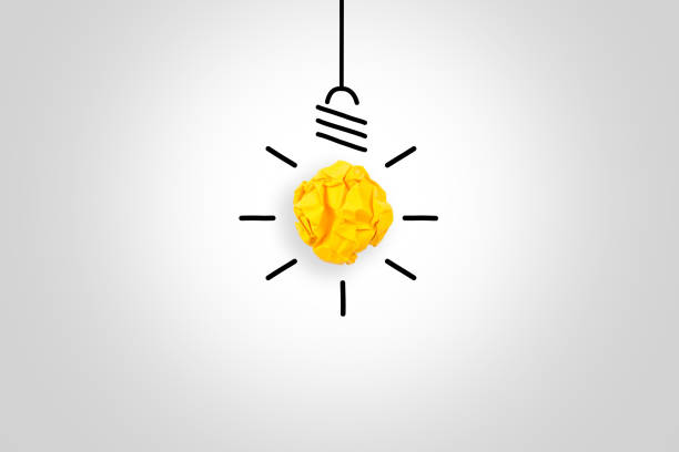 istock Innovative idea Concepts Light Bulb Crumpled Paper on White Background 1147224027