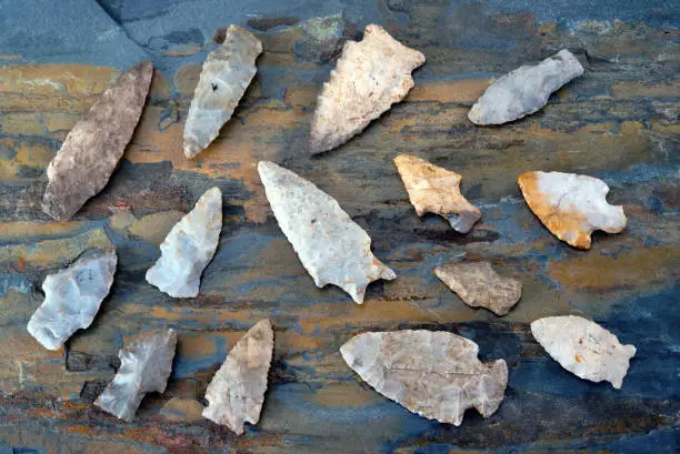 Real American Indian arrowheads made around 6-9 thousands years ago, they were found in East Texas.