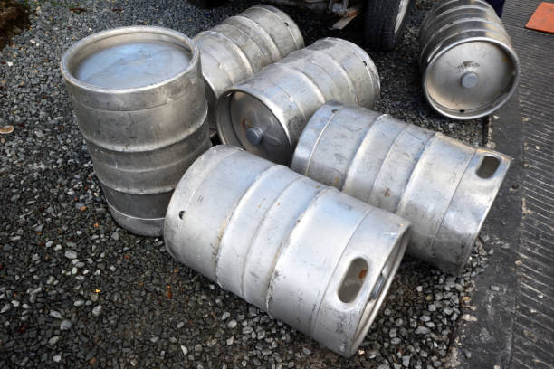 istock Metal Kegs Lying on the Ground 1147228865