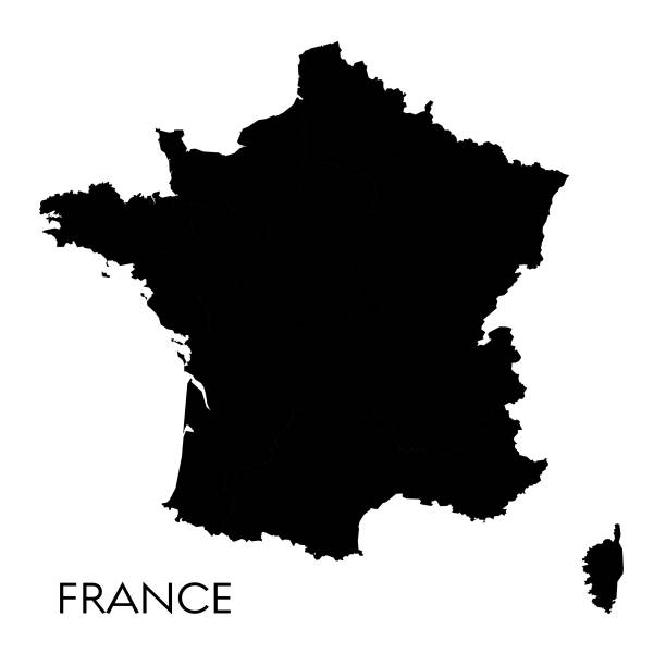 fransa haritası - france stock illustrations