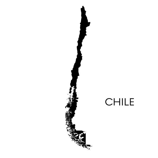 Chile map Vector illustration of the map of Chile chile outline stock illustrations
