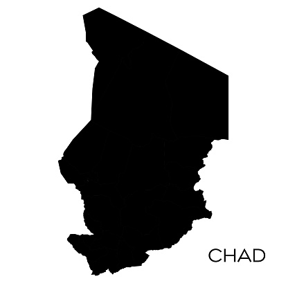 Vector illustration of the map of Chad