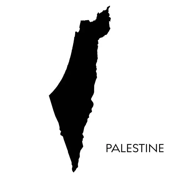 Vector illustration of Palestine map