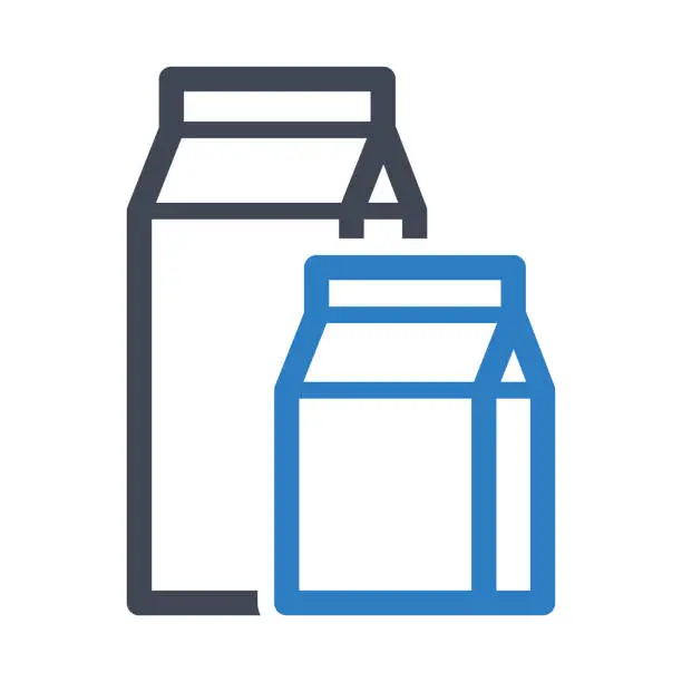 Vector illustration of Milk carton boxes Icon