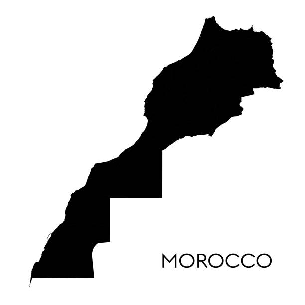 모로코 지도 - morocco stock illustrations