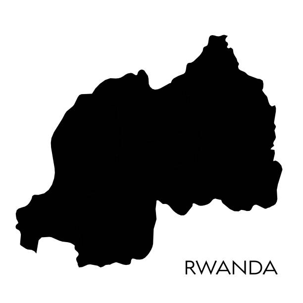 illustrazioni stock, clip art, cartoni animati e icone di tendenza di mappa del ruanda - ruanda