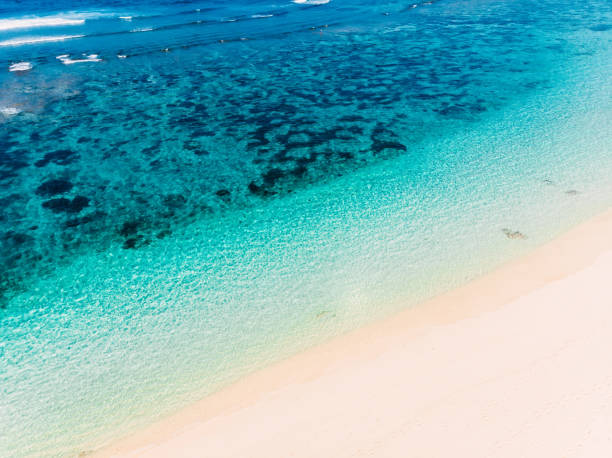 istock Beautiful tropical beach with blue ocean, aerial view 1147238725