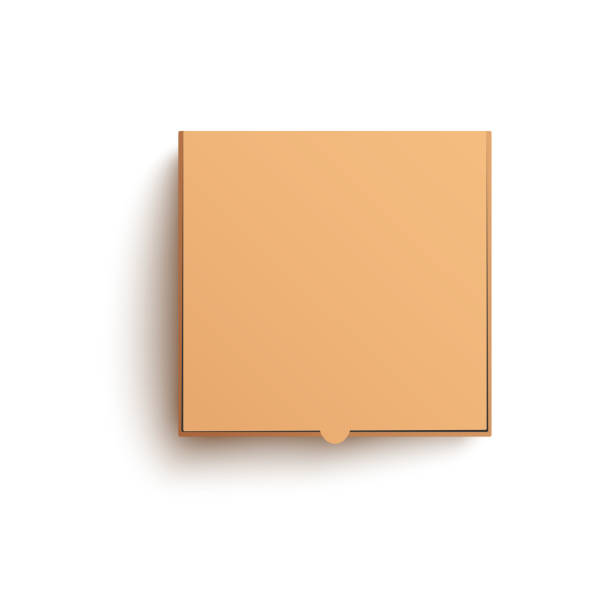 istock Closed pizza box mockup vector illustration - blank brown craft paper food package. 1147240371