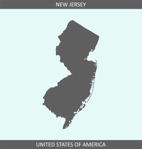 Vector illustration of New Jersey map outline