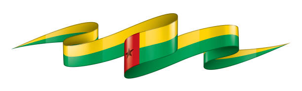 gwinea bissau flaga, ilustracja wektorowa na białym tle - guinea bissau flag stock illustrations