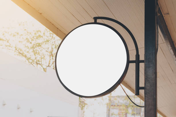 istock empty signage on clothes shop front vintage with copy space. 1147248722