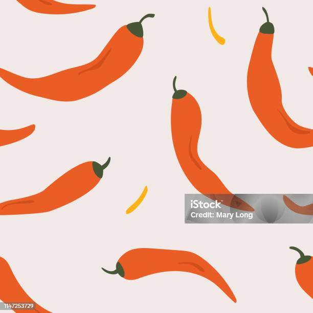 Pattern Peper Pepper Doodle Seamless Vector Pattern Stock Illustration - Download ...