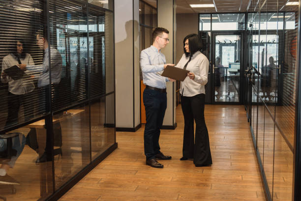 istock Business People In Office Going To Work in modern office 1147258980