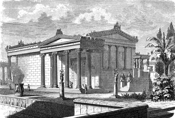 ilustrações, clipart, desenhos animados e ícones de o templo de erechtheum - the erechtheum