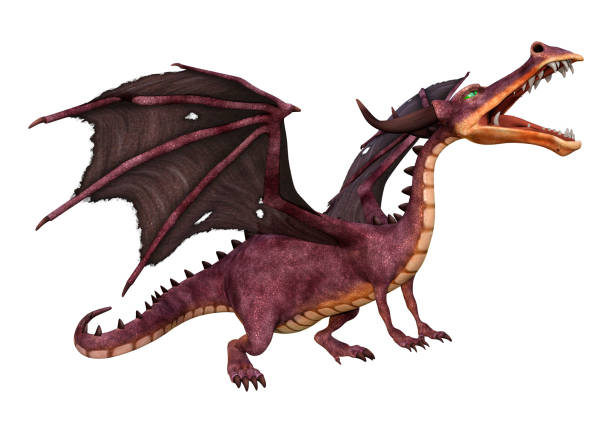 istock 3D illustration fantasy dragon on white 1147260238