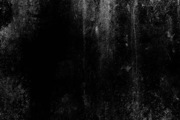 Photo of White Grunge on Black Background for Overlay.