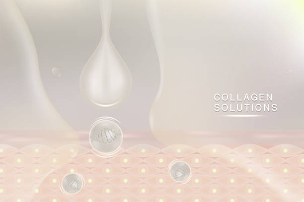 istock Hyaluronic acid skin solutions ad, white collagen serum drop with cosmetic advertising background ready to use 1147267027