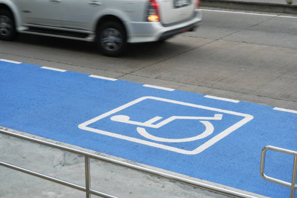 istock High Angle View Of Disabled Sign On Road 1147268996