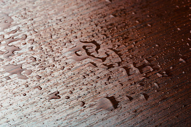 Drop of water on wooden table