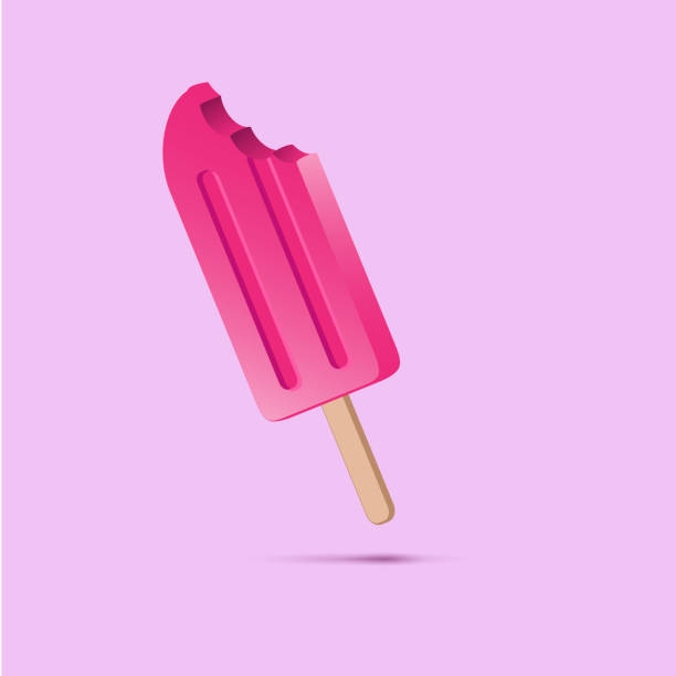 istock Vector abstract popsicle. Strawberry flavored ice cream. Background for summer poster or advertising 1147271828