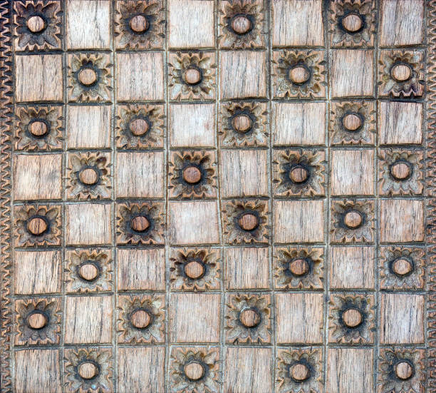 istock Carved patterns on wooden floor. 1147275184