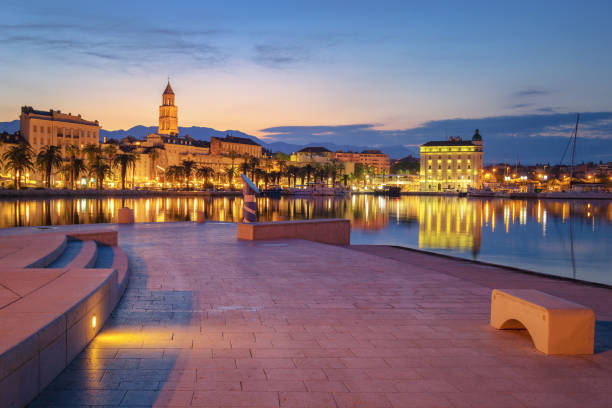 istock Promenade of Split during Sunrise, beautiful Croatia 1147276725