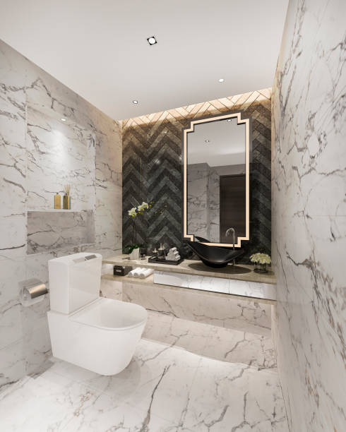 istock 3d rendering bright white luxury toilet and bathroom 1147276753