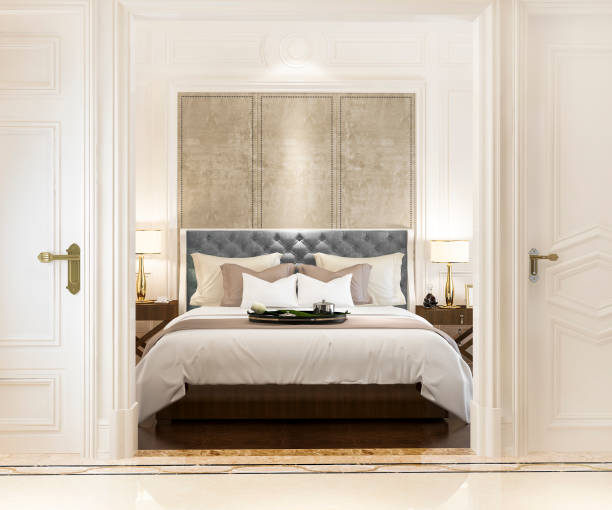 istock 3d rendering modern luxury classic bedroom with marble decor 1147276787