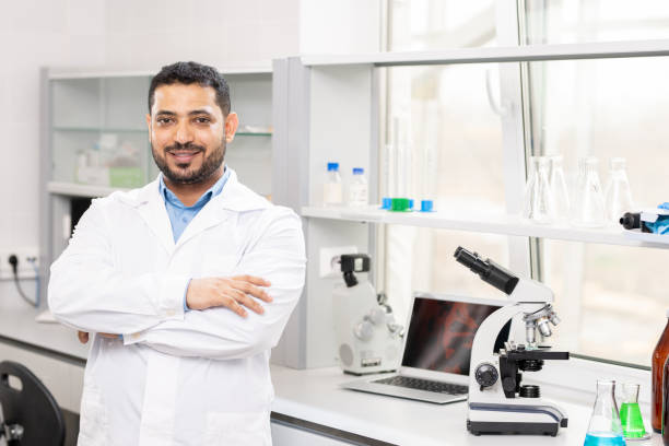istock Content young Arabian scientist in laboratory 1147276987