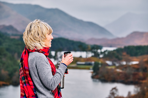 Taking a break in Glen Affric, Scotland Highlands