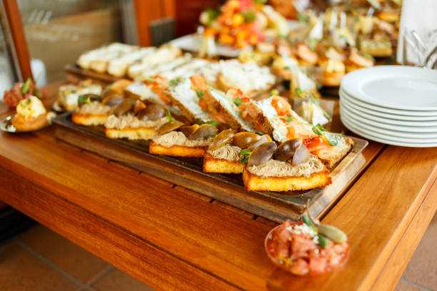 istock Sandwiches and canapes on the holiday table 1147277109