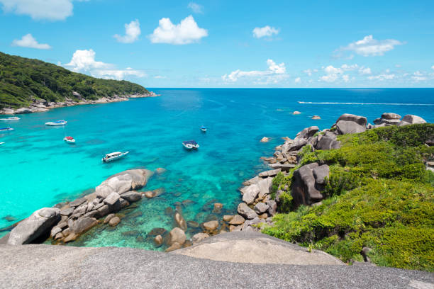 istock Rocks , sea and blue sky 1147277878